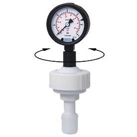 Мембранный разделитель с системой из PFA или PTFE с манометром