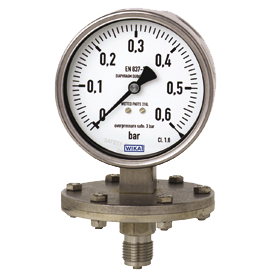 Мембранный манометр Wika 432.50, 433.50 из нержавеющей стали